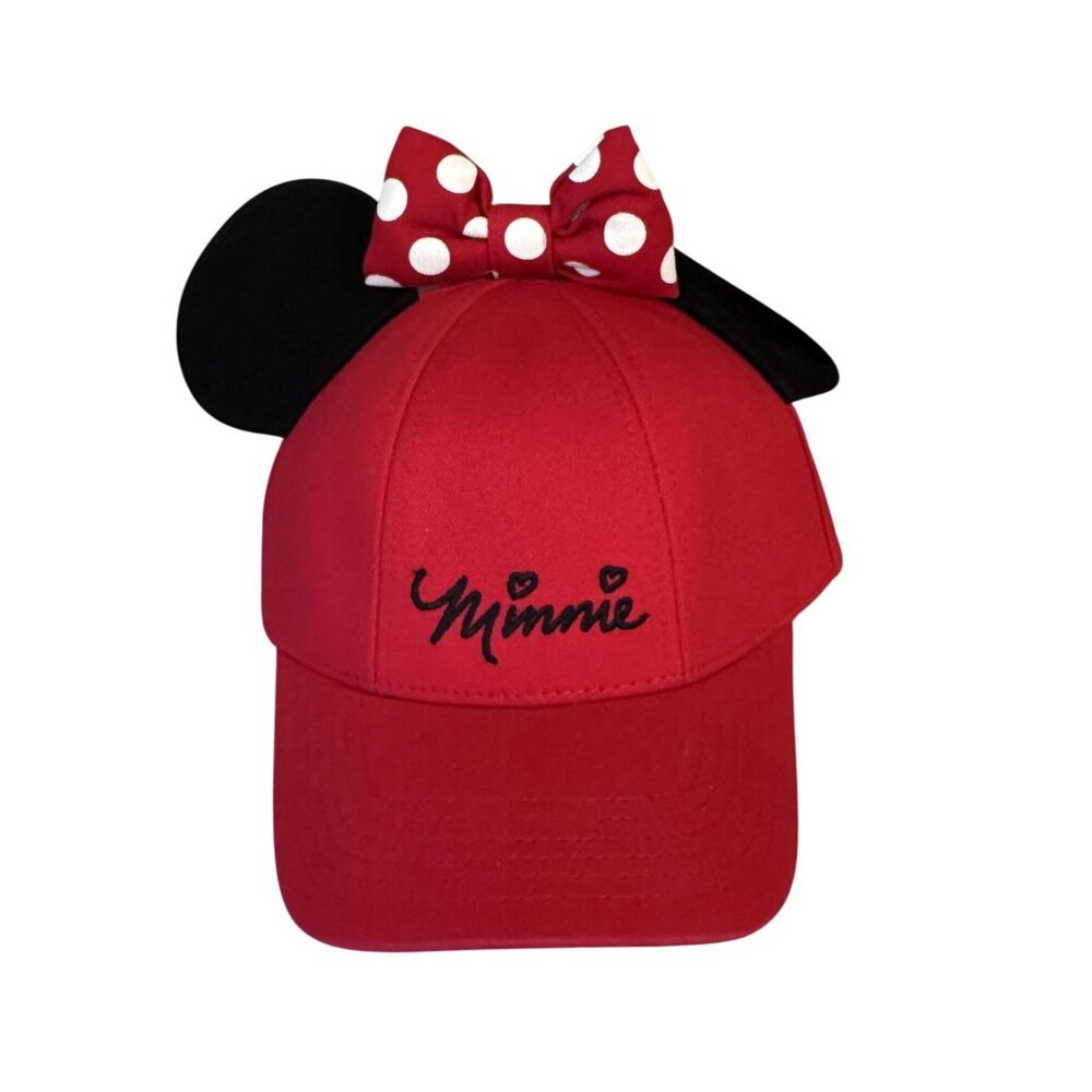 Disney Minnie Mouse Hat Snap Back Adjustible Ball Cap Red Women/Youth VGC